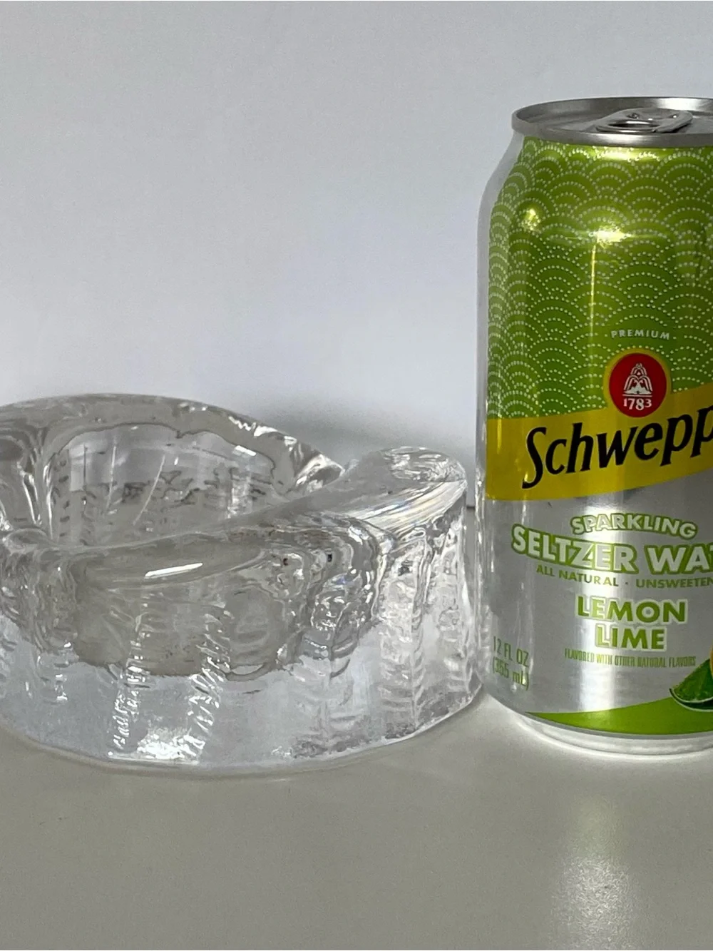 Not sure if these are candle holder or ashtray Vintage MCM Swedish Ice Glass